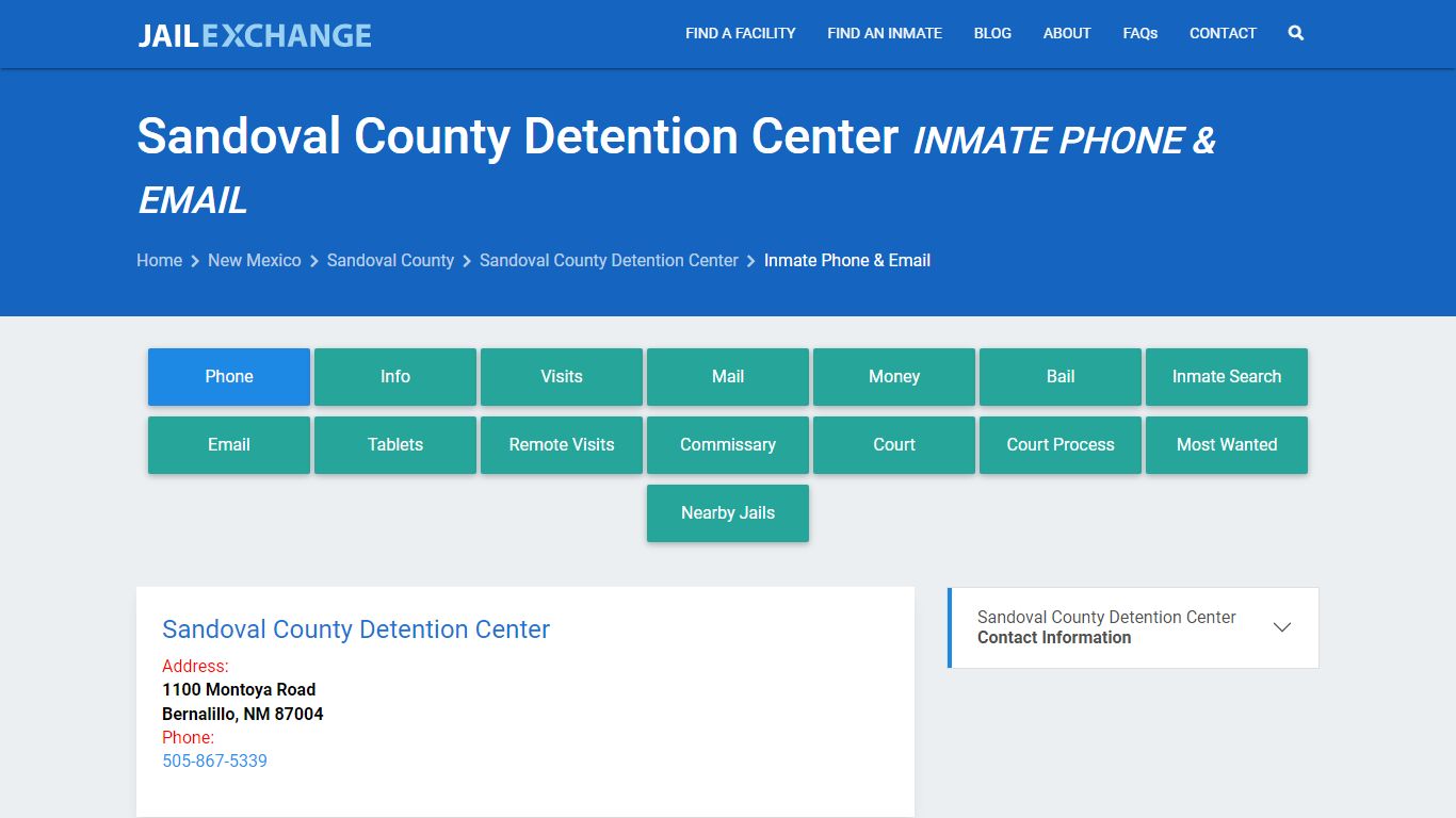 Inmate Phone - Sandoval County Detention Center, NM - Jail Exchange